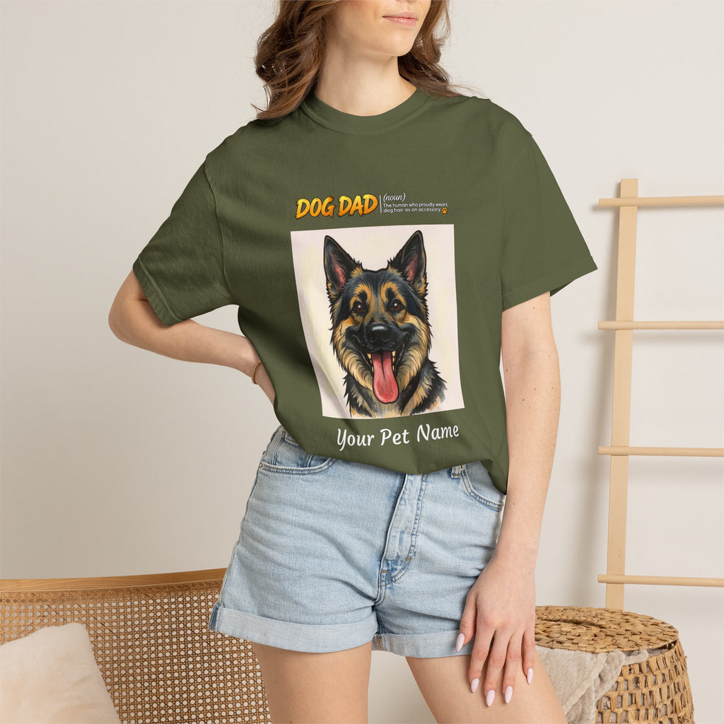Custom Dog Dad Caricature T-Shirt | Personalized Pet Portrait Tee