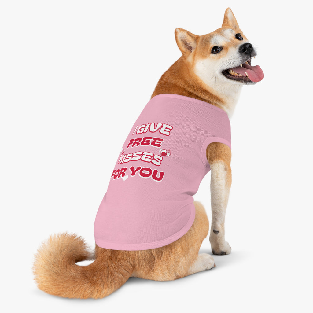 Cute Pet Tank Top, I Give Free Kisses for You, Dog Apparel, Pet Clothing, Valentine’s Day Gift, Funny Pet Shirt
