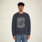 Fierce Pitbull Heart Crewneck Sweatshirt featuring a Fierce Pitbull Heart design, crewneck sweatshirt