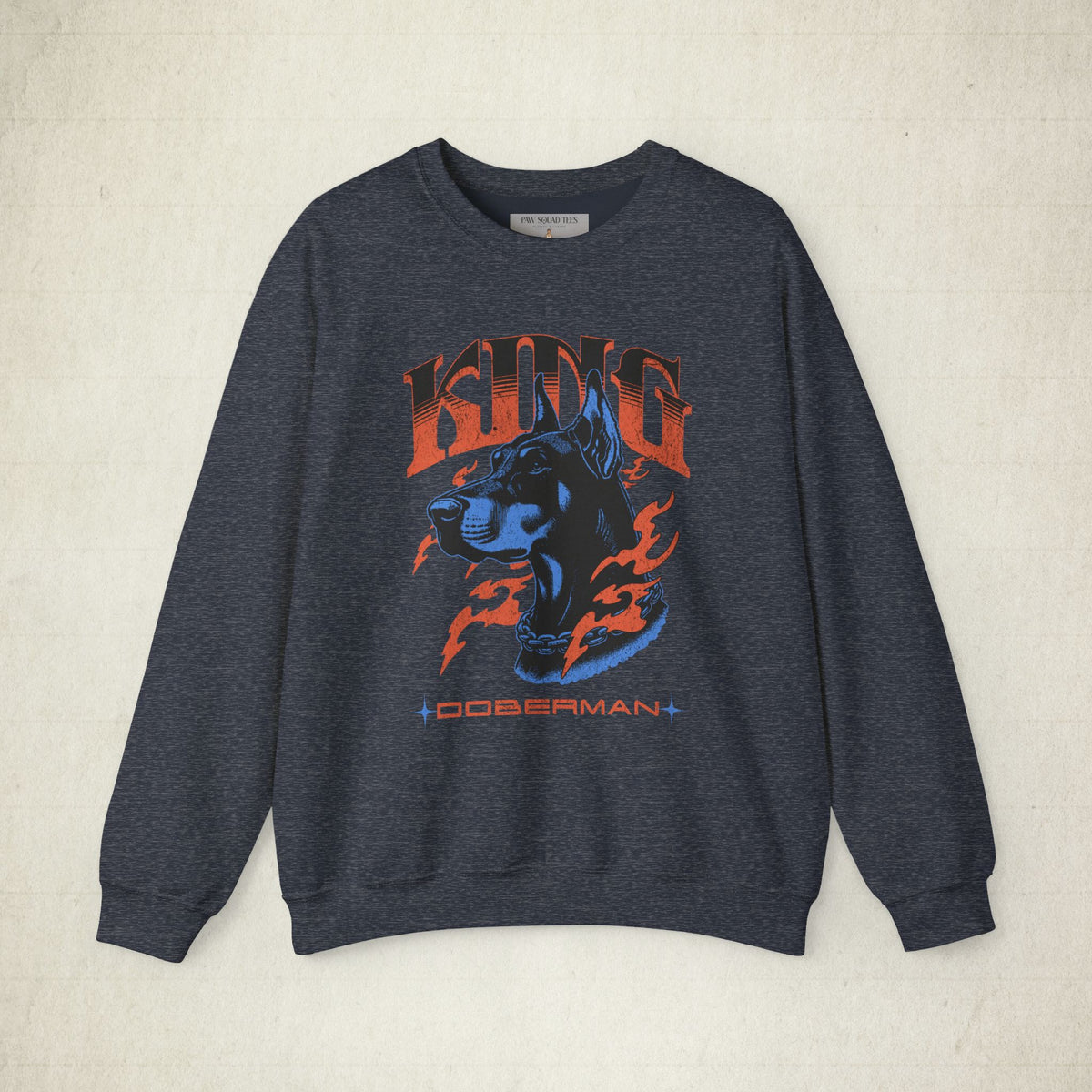 Bold Doberman King Crewneck Sweatshirt featuring a Bold Doberman King design, crewneck sweatshirt