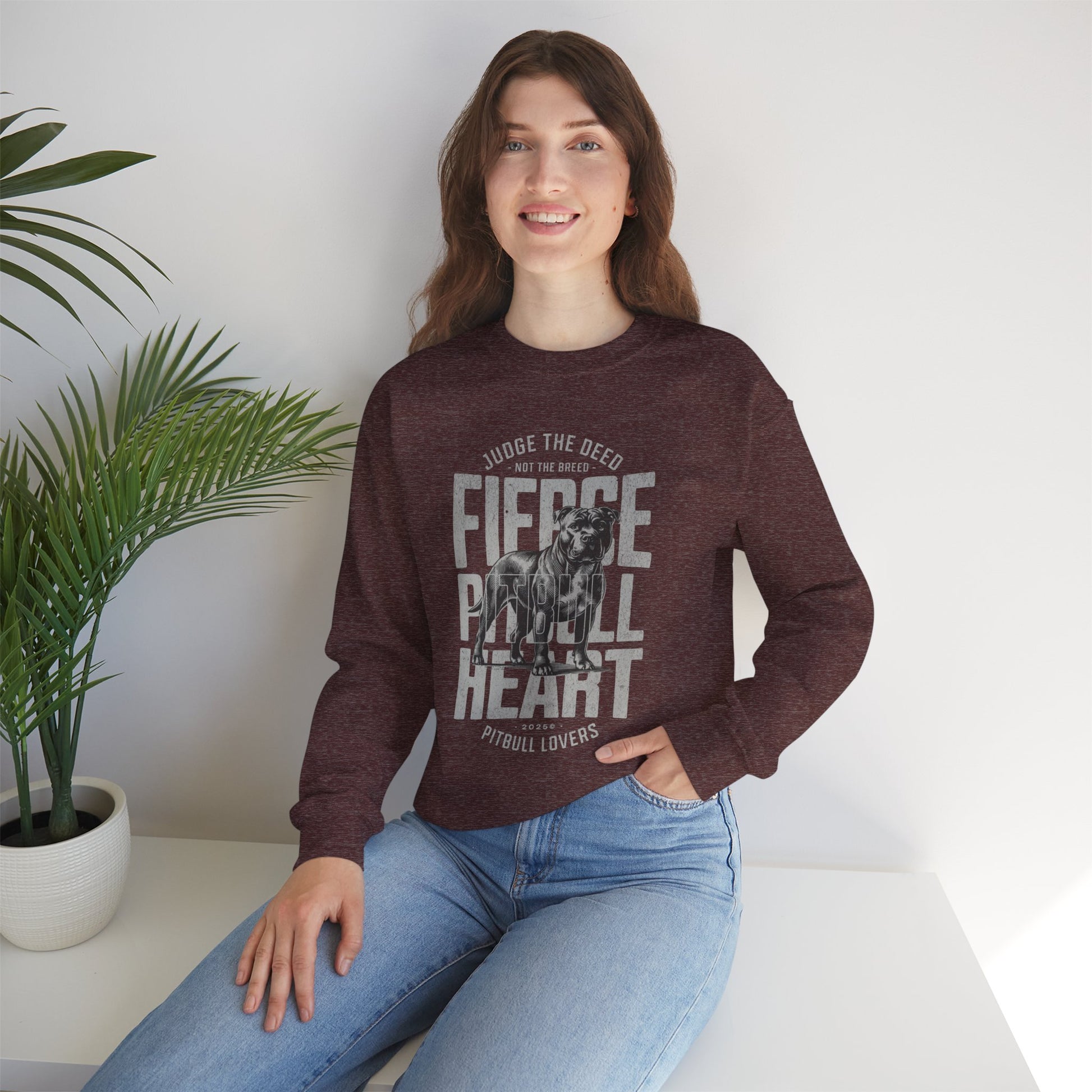 Fierce Pitbull Heart Unisex Sweatshirt