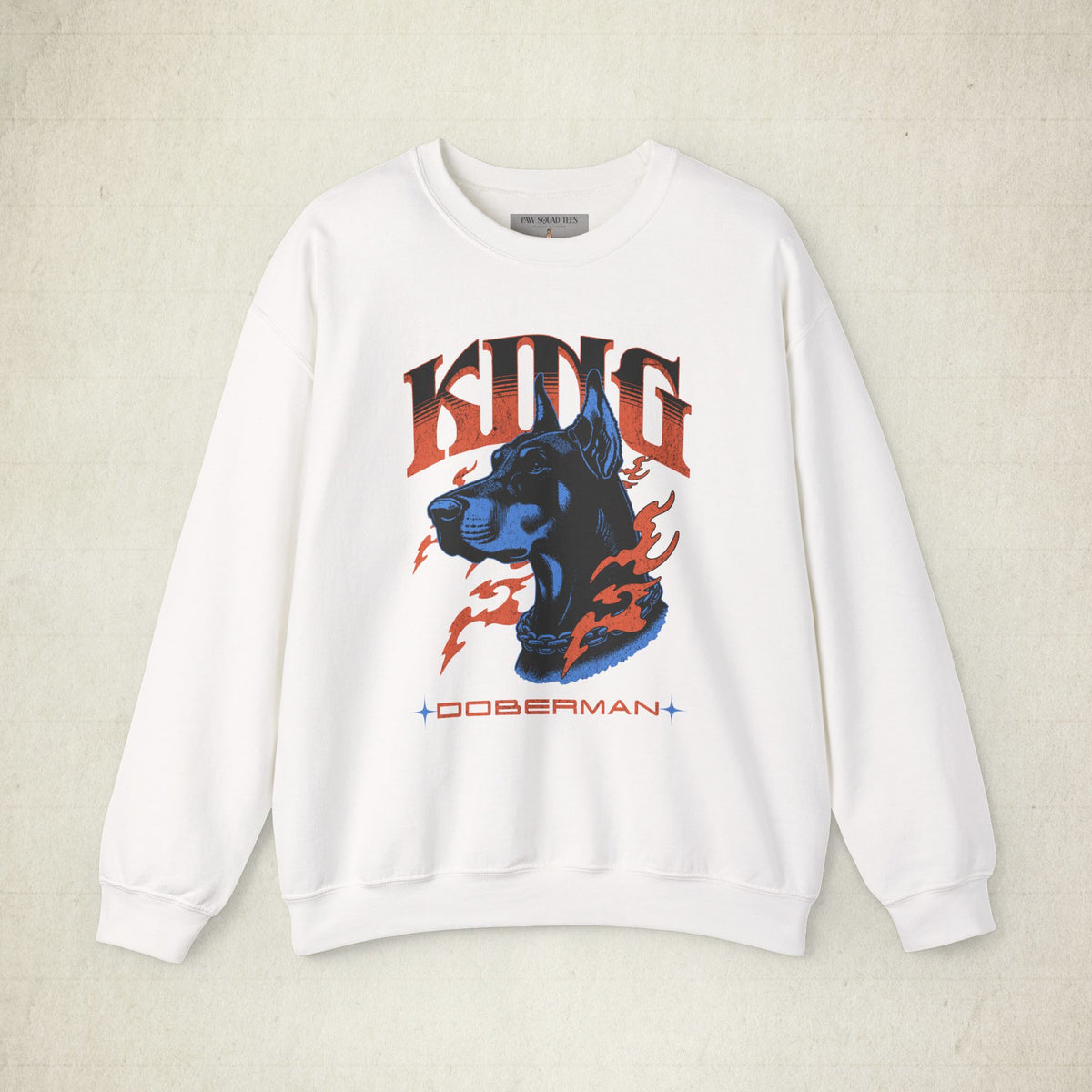 Bold Doberman King Crewneck Sweatshirt featuring a Bold Doberman King design, crewneck sweatshirt