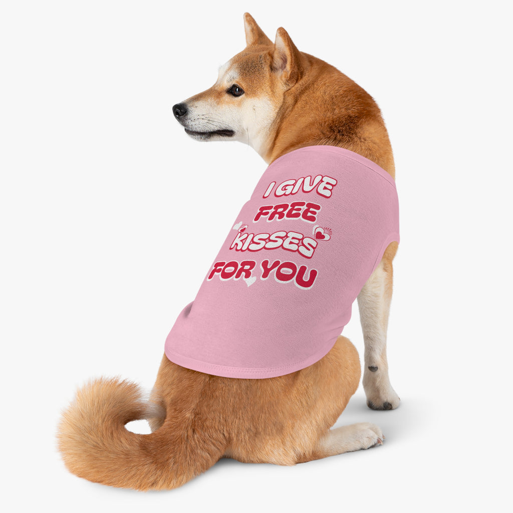 Cute Pet Tank Top, I Give Free Kisses for You, Dog Apparel, Pet Clothing, Valentine’s Day Gift, Funny Pet Shirt