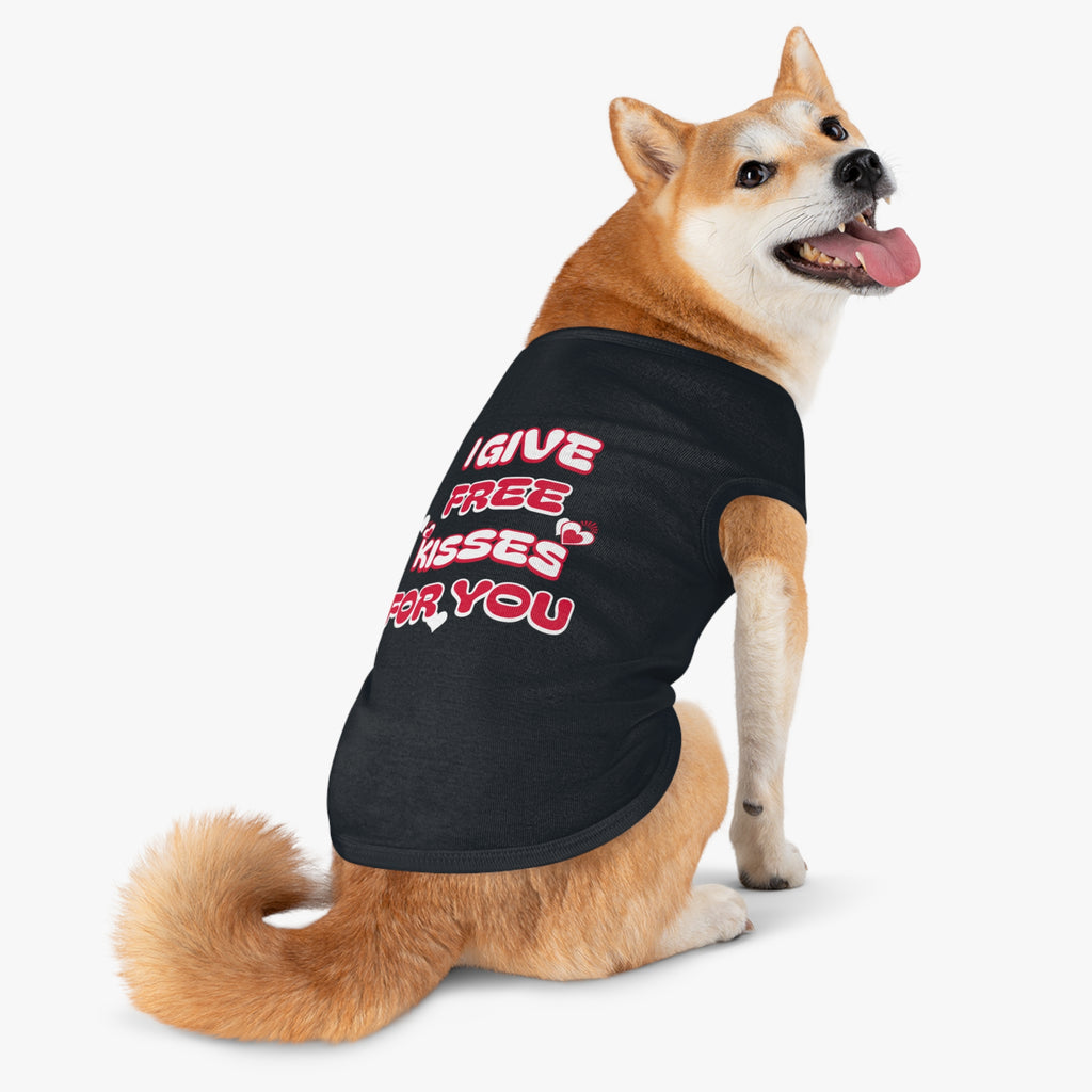 Cute Pet Tank Top, I Give Free Kisses for You, Dog Apparel, Pet Clothing, Valentine’s Day Gift, Funny Pet Shirt