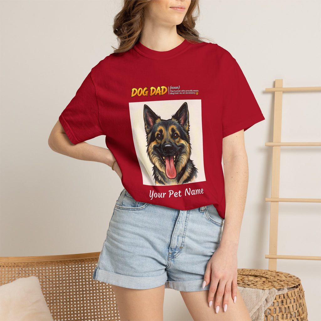 Custom Dog Dad Caricature T-Shirt | Personalized Pet Portrait Tee