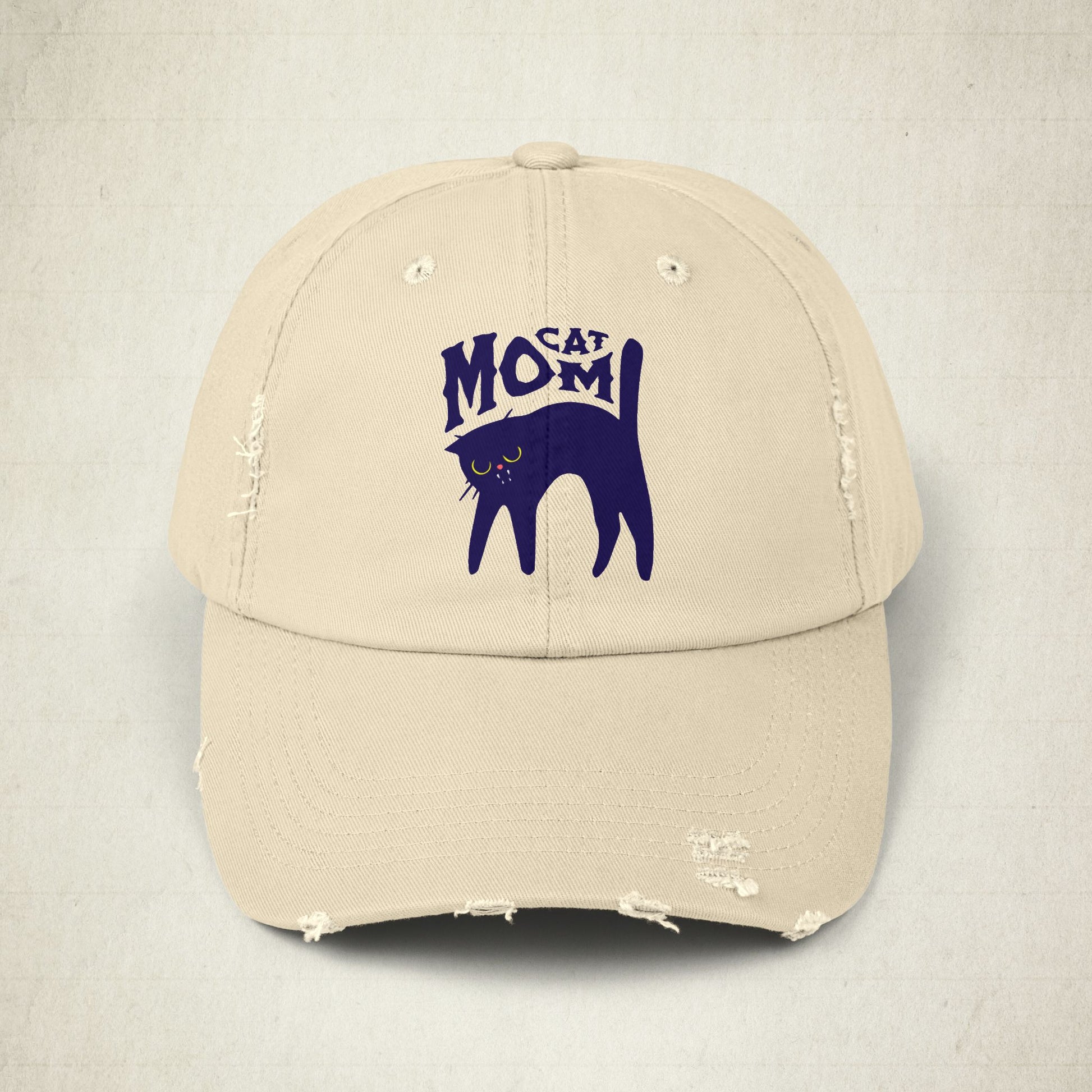 Cat Mom Distressed Cap
