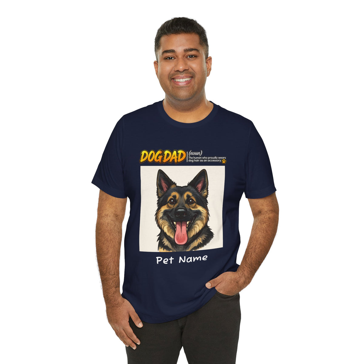 Custom Dog Dad Caricature T-Shirt – Personalized Pet Portrait Tee