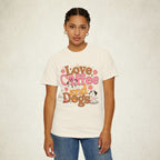 Love Coffee and Dogs Tee featuring a Love Coffee and Dogs design, graphic tee