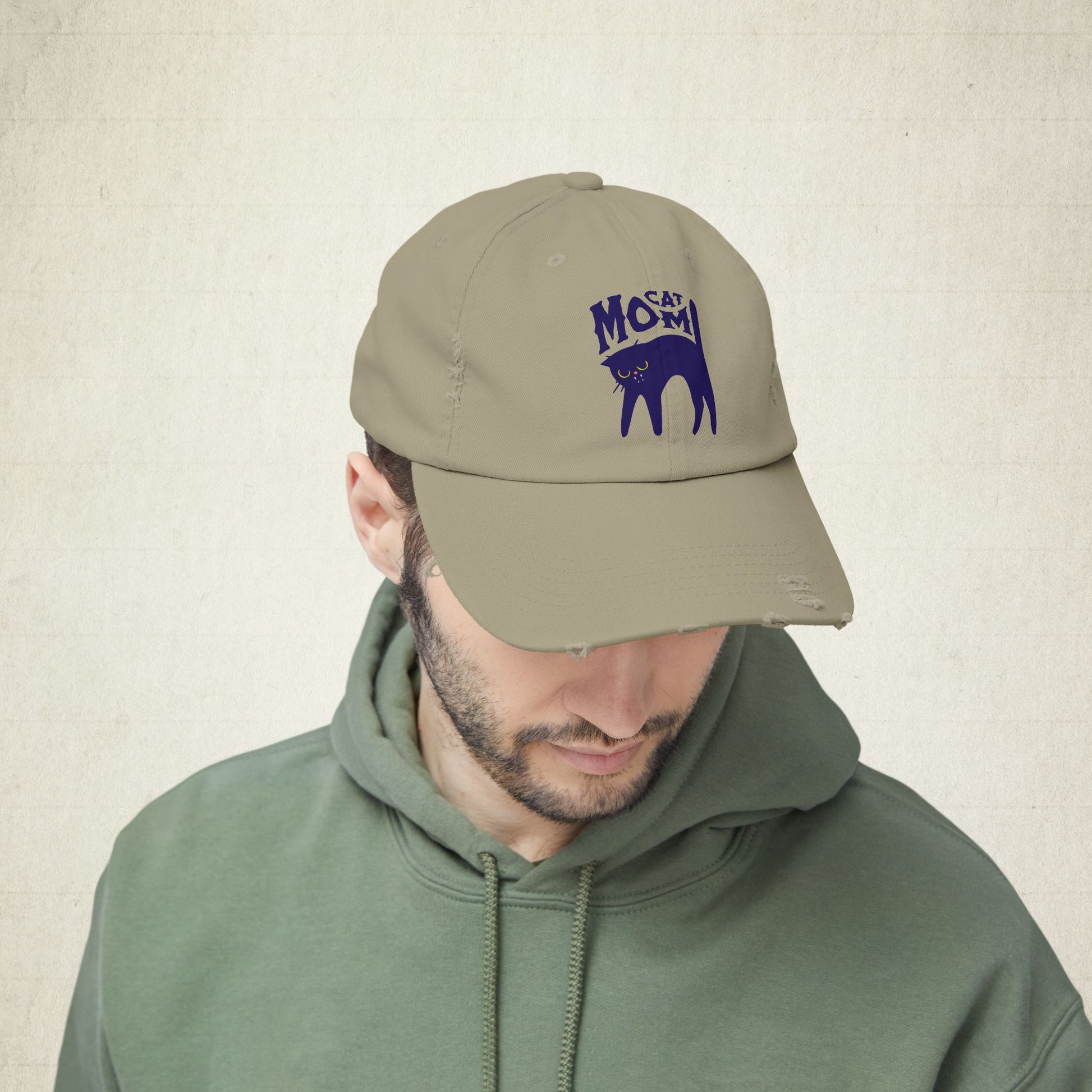 Cat Mom Distressed Cap