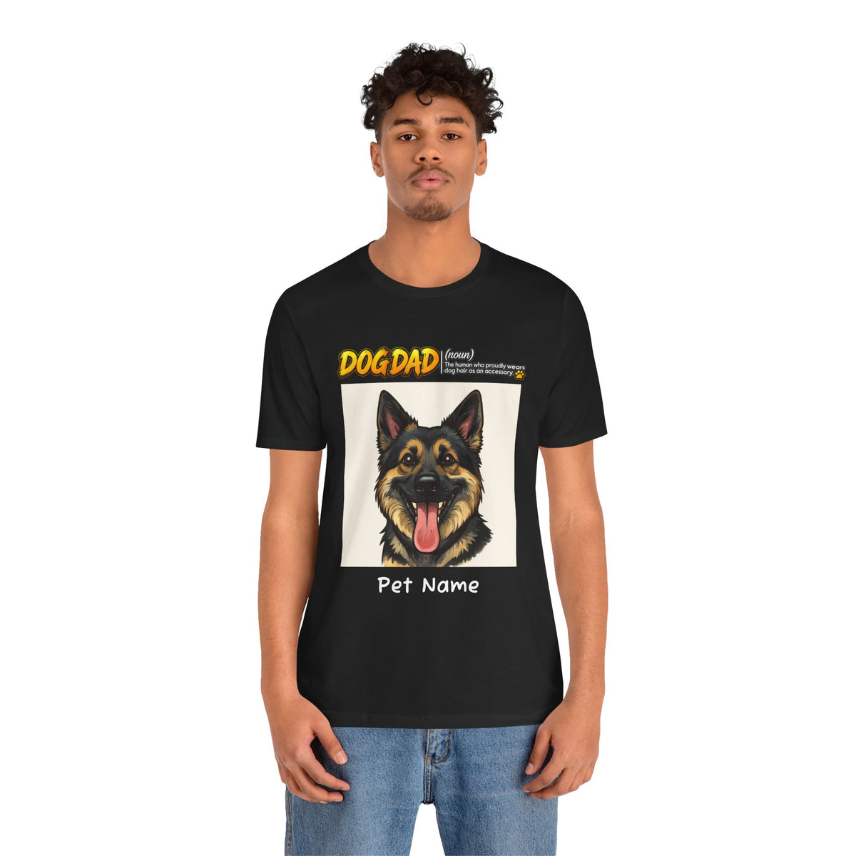 Custom Dog Dad Caricature T-Shirt – Personalized Pet Portrait Tee