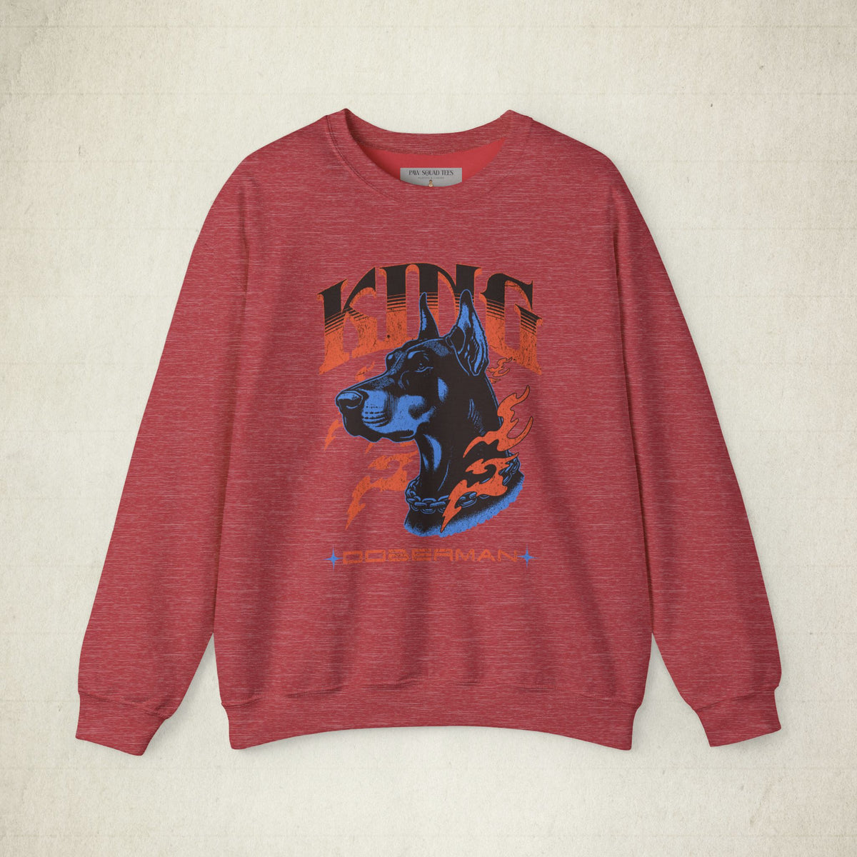 Bold Doberman King Crewneck Sweatshirt featuring a Bold Doberman King design, crewneck sweatshirt