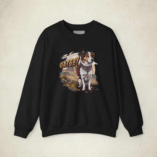 Gatsby the Adventure Dog Crewneck Sweatshirt featuring a Gatsby the Adventure Dog design, crewneck sweatshirt