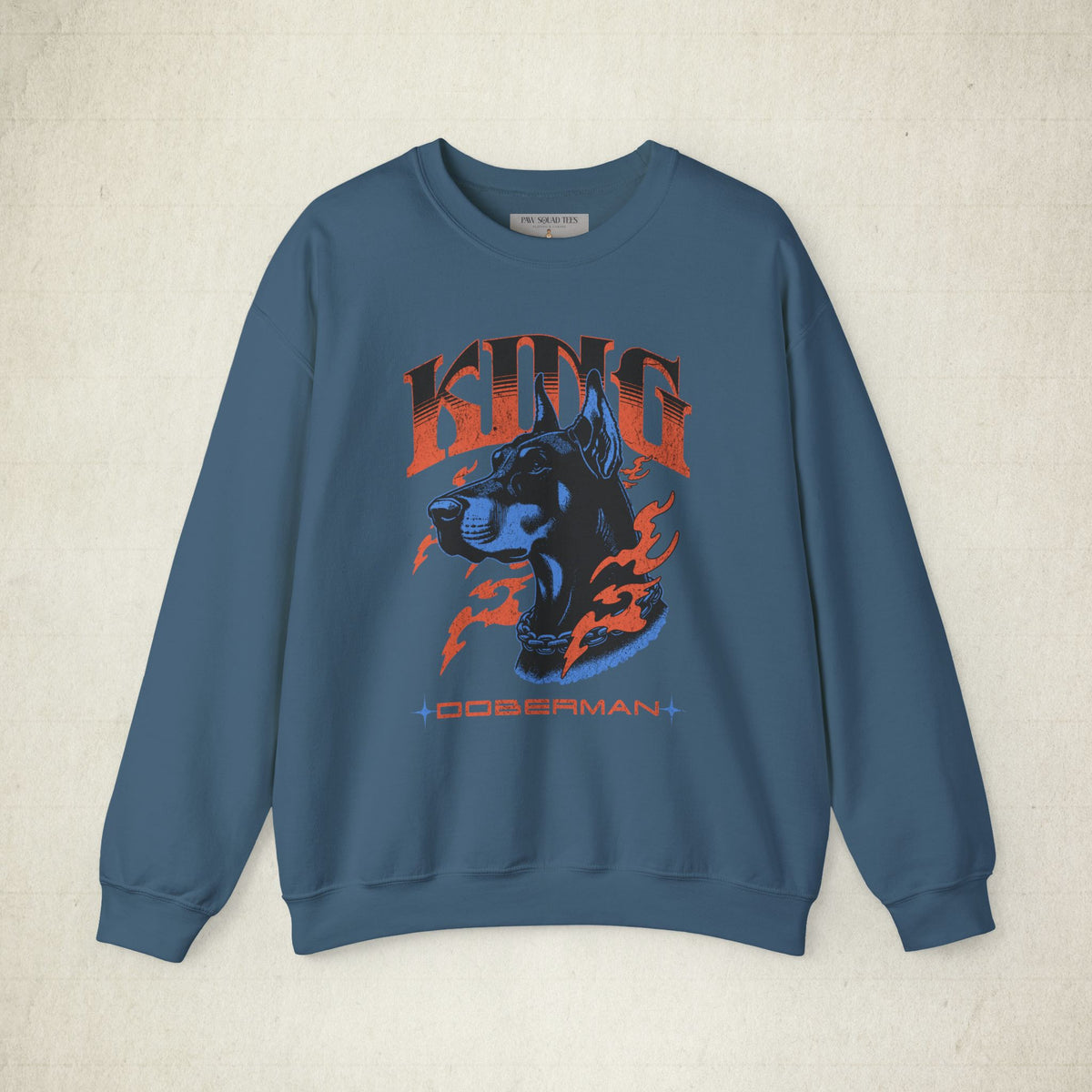 Bold Doberman King Crewneck Sweatshirt featuring a Bold Doberman King design, crewneck sweatshirt