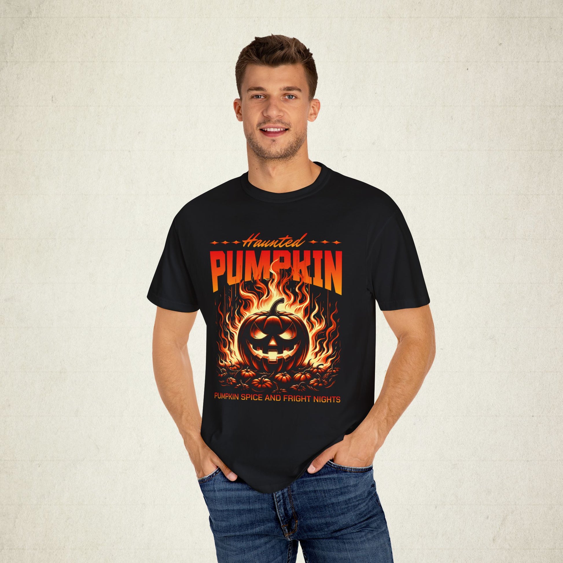 Haunted Pumpkin Halloween Unisex T-shirt