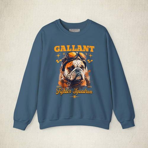 Gallant Fighter Squad Bulldog Sweatshirt featuring a Gallant Fighter Squad design, crewneck sweatshirt