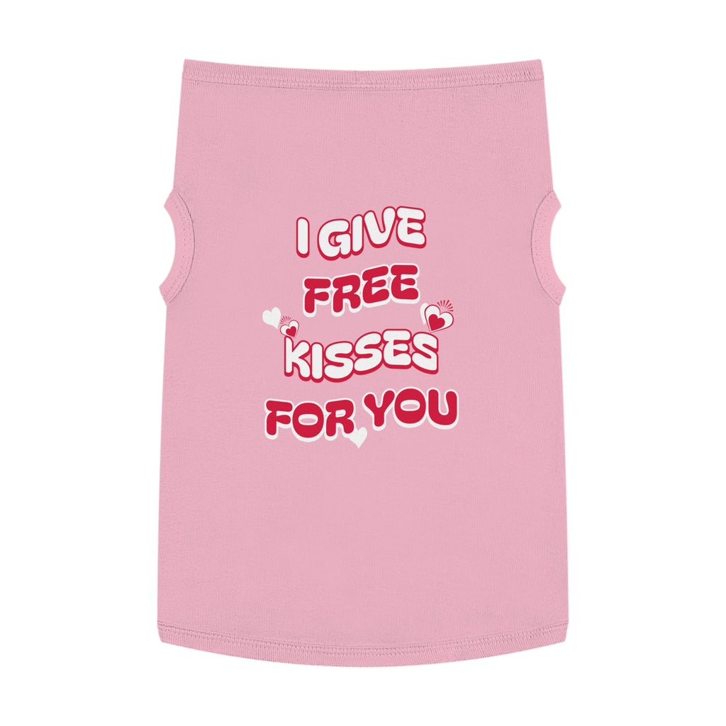 Cute Pet Tank Top, I Give Free Kisses for You, Dog Apparel, Pet Clothing, Valentine’s Day Gift, Funny Pet Shirt