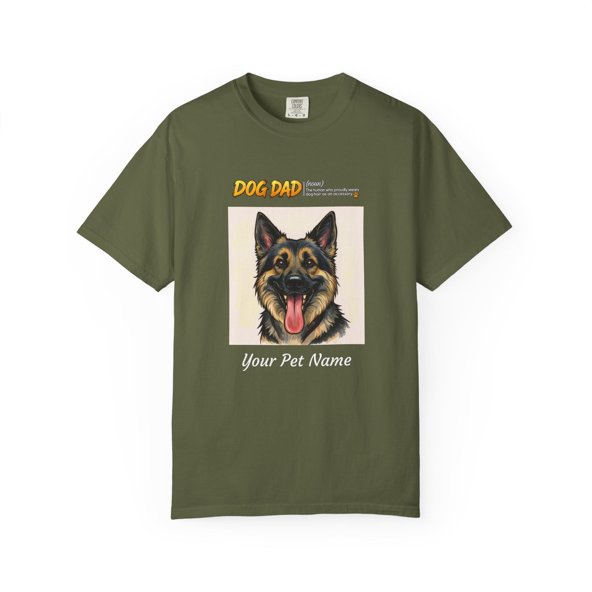Custom Dog Dad Caricature T-Shirt | Personalized Pet Portrait Tee