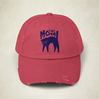 Cat Mom Distressed Cap