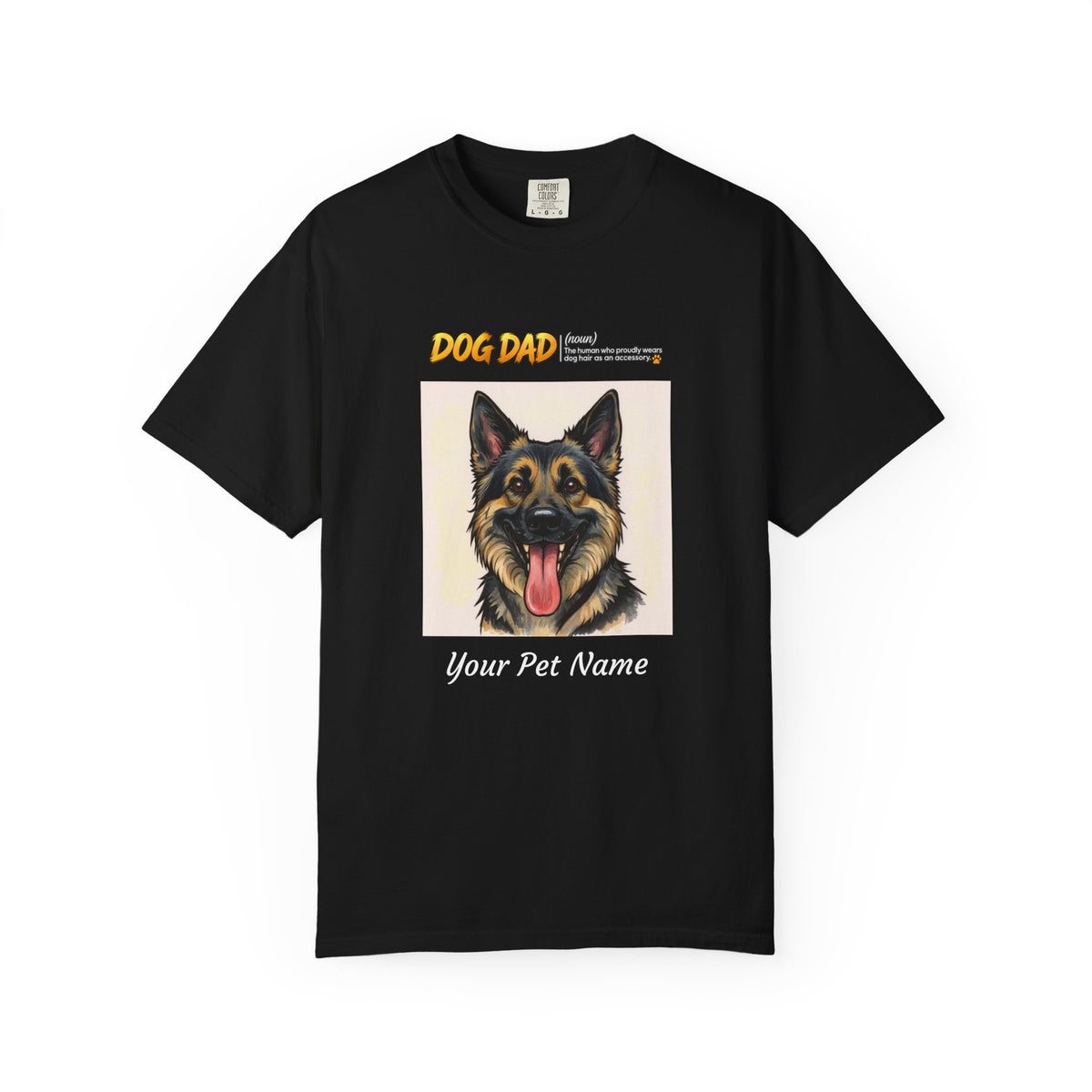 Custom Dog Dad Caricature T-Shirt | Personalized Pet Portrait Tee