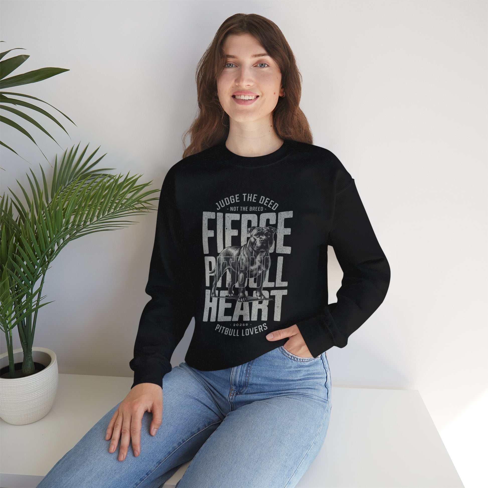 Fierce Pitbull Heart Unisex Sweatshirt