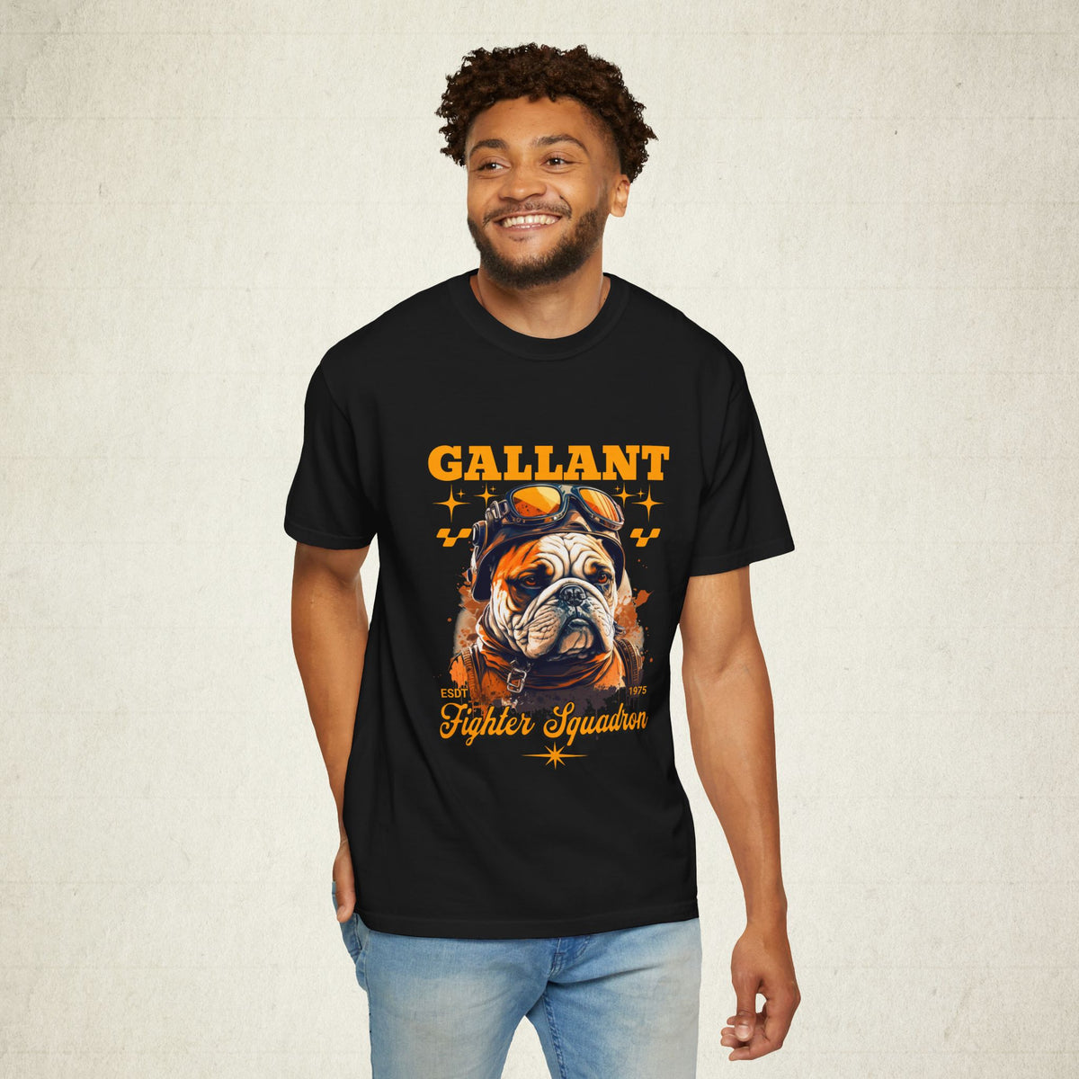 Gallant Fighter Squadron Bulldog Tee featuring a Gallant Fighter Squadron design, graphic tee