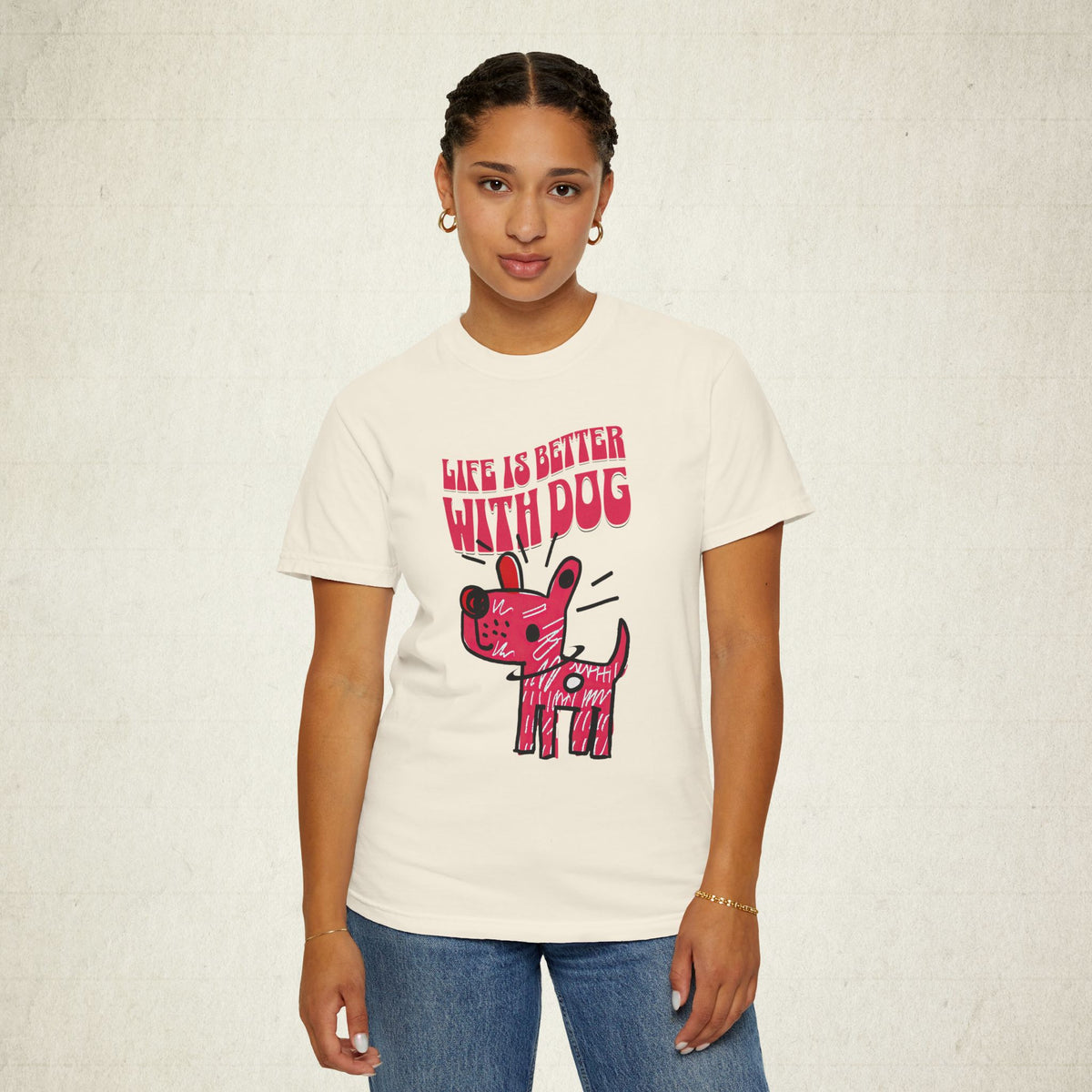 Life Is Better With a Dog Tee featuring a Life Is Better With a Dog design, graphic tee