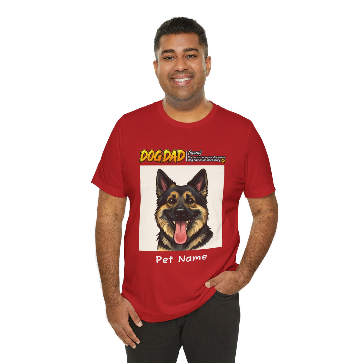 Custom Dog Dad Caricature T-Shirt – Personalized Pet Portrait Tee