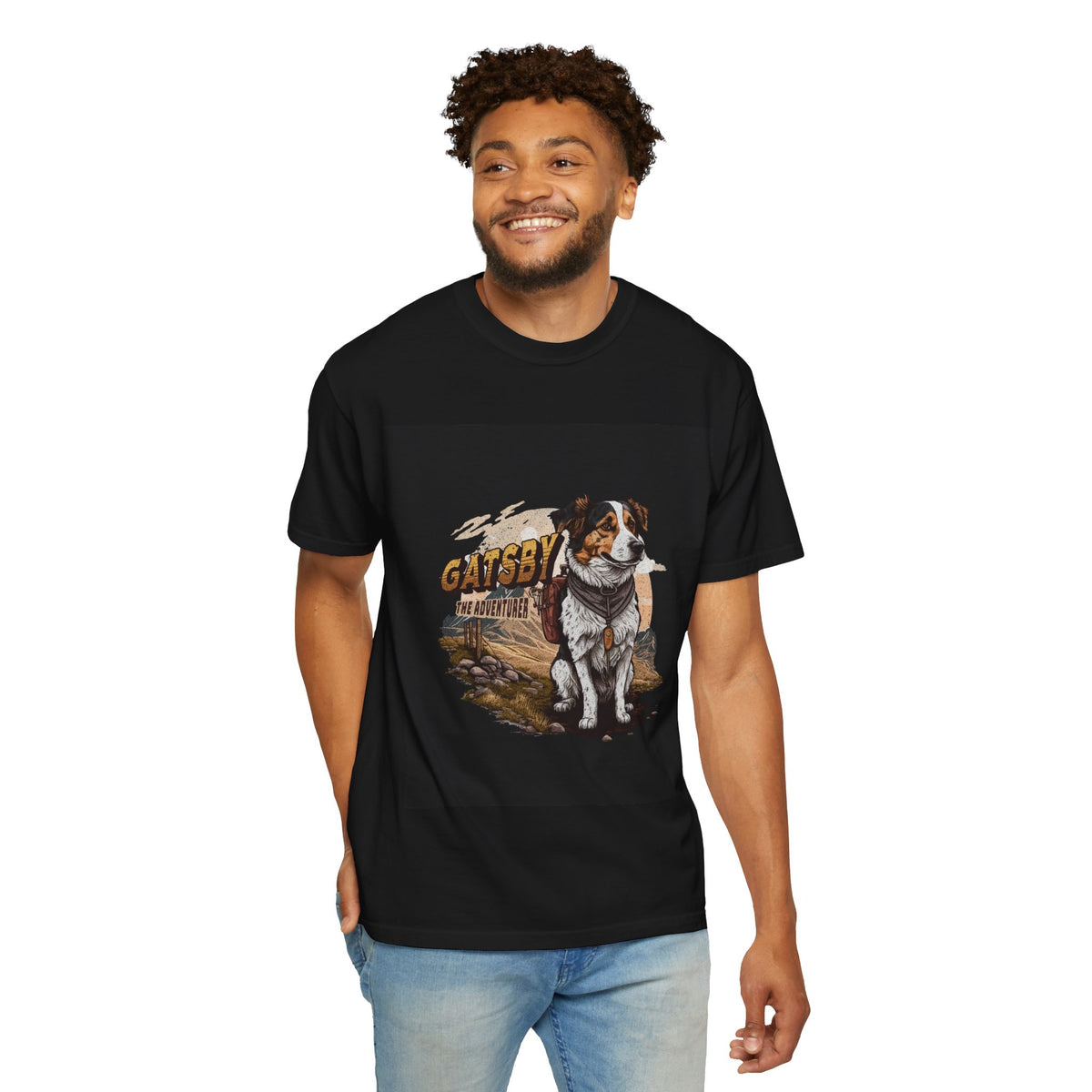 Vintage Gatsby Dog Graphic Tee featuring a Vintage Gatsby Dog design, graphic tee