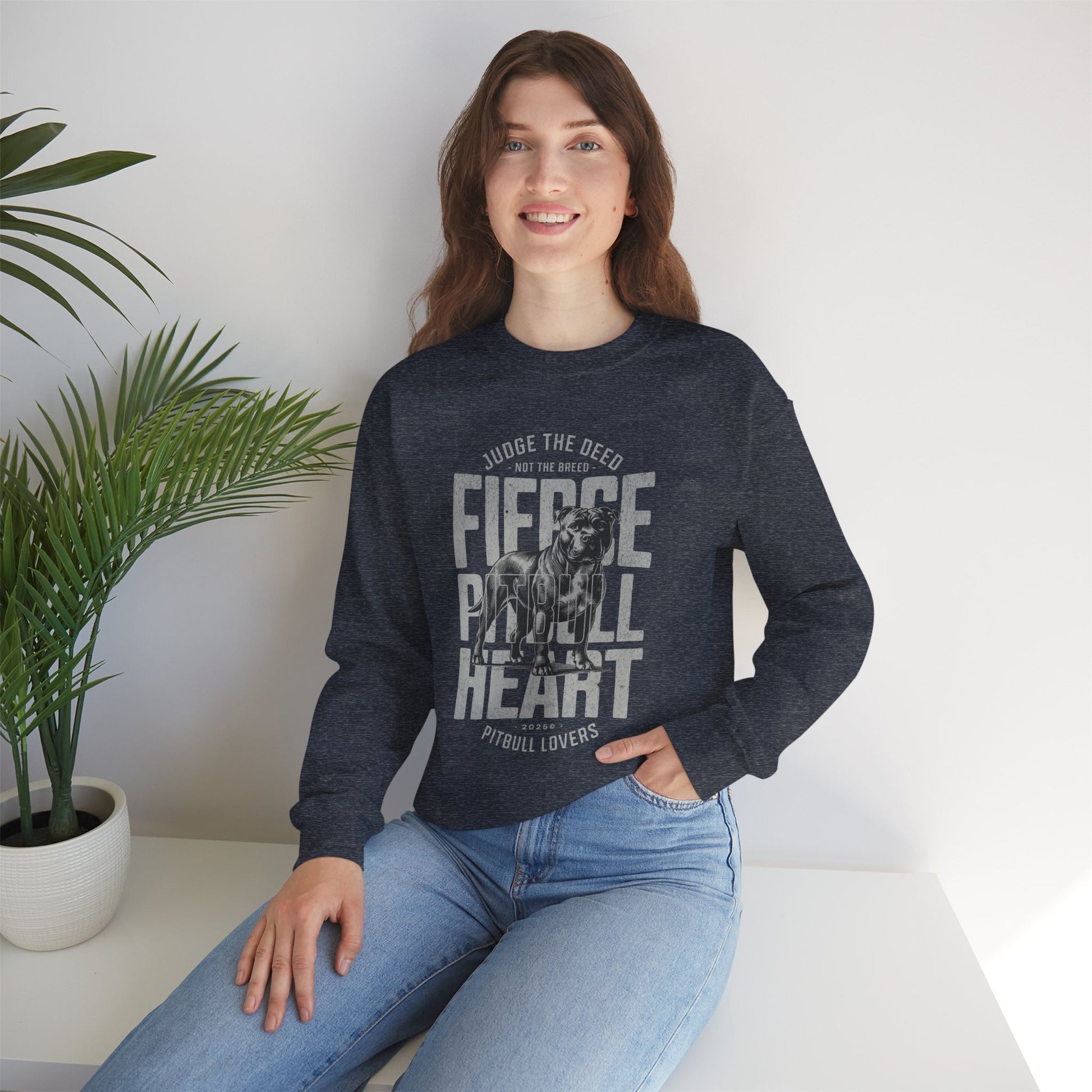 Fierce Pitbull Heart Unisex Sweatshirt