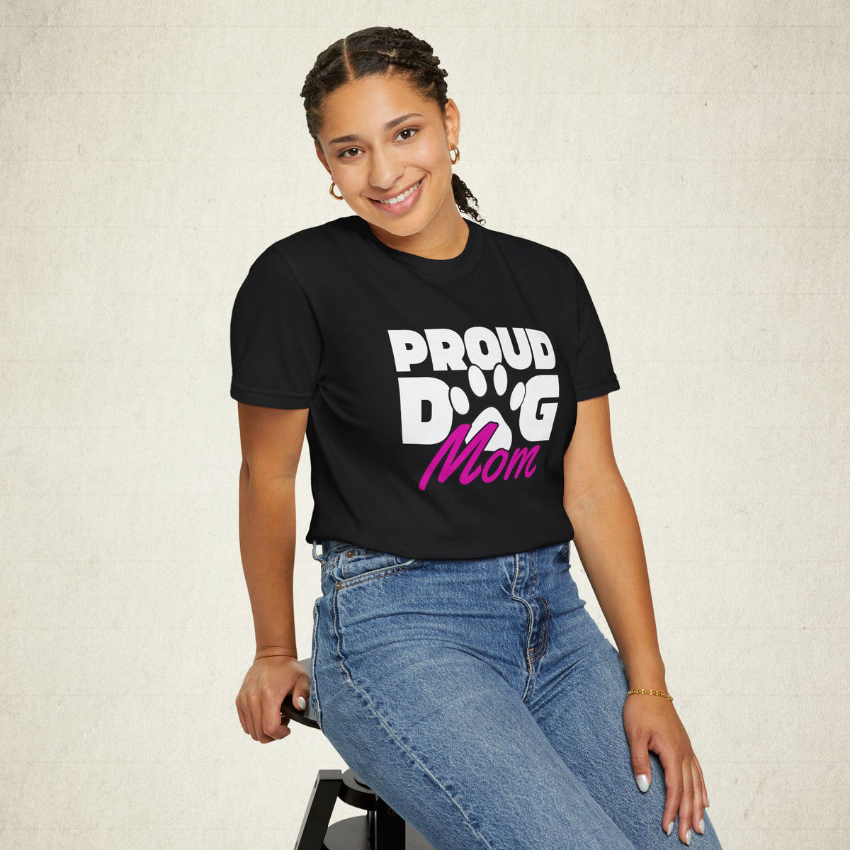 Proud Dog Mom Graphic Tee featuring a Proud Dog Mom design, graphic tee