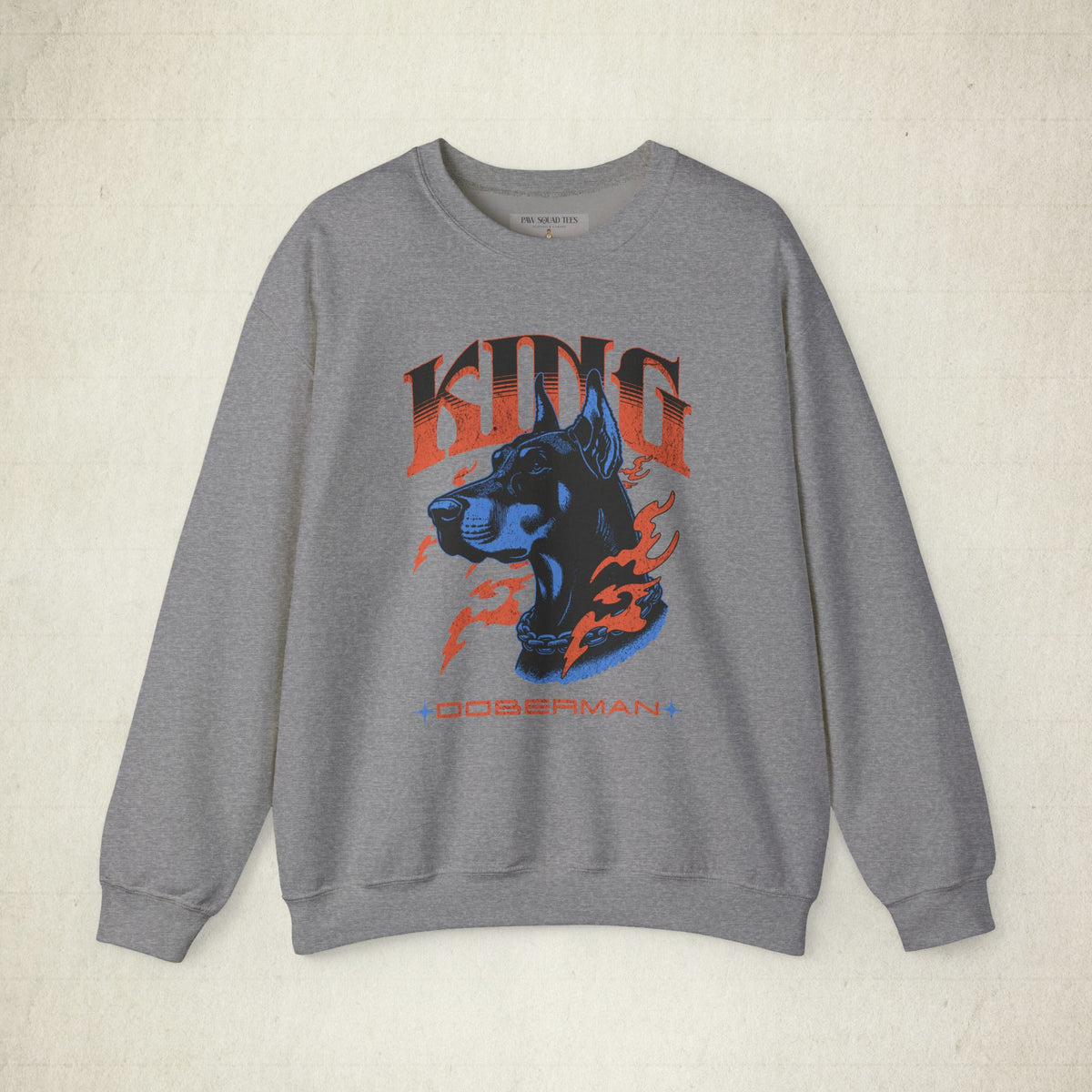 Bold Doberman King Crewneck Sweatshirt featuring a Bold Doberman King design, crewneck sweatshirt