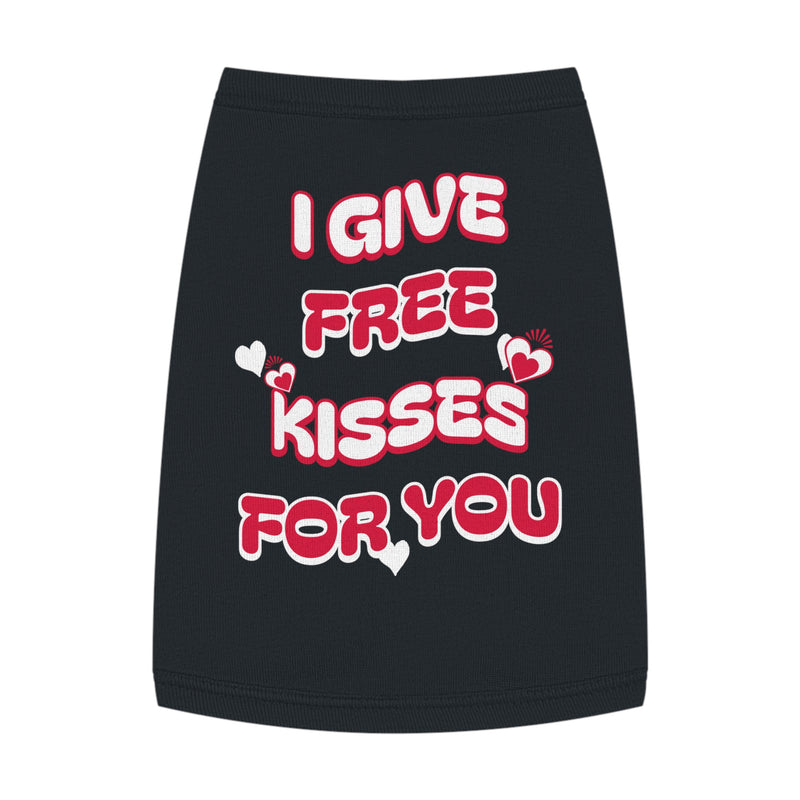 Cute Pet Tank Top, I Give Free Kisses for You, Dog Apparel, Pet Clothing, Valentine’s Day Gift, Funny Pet Shirt