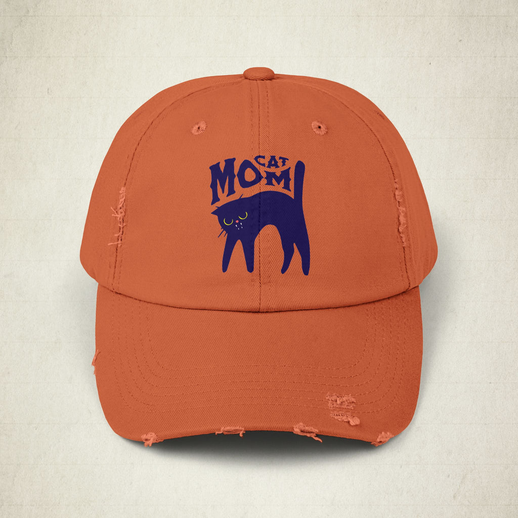 Cat Mom Distressed Cap