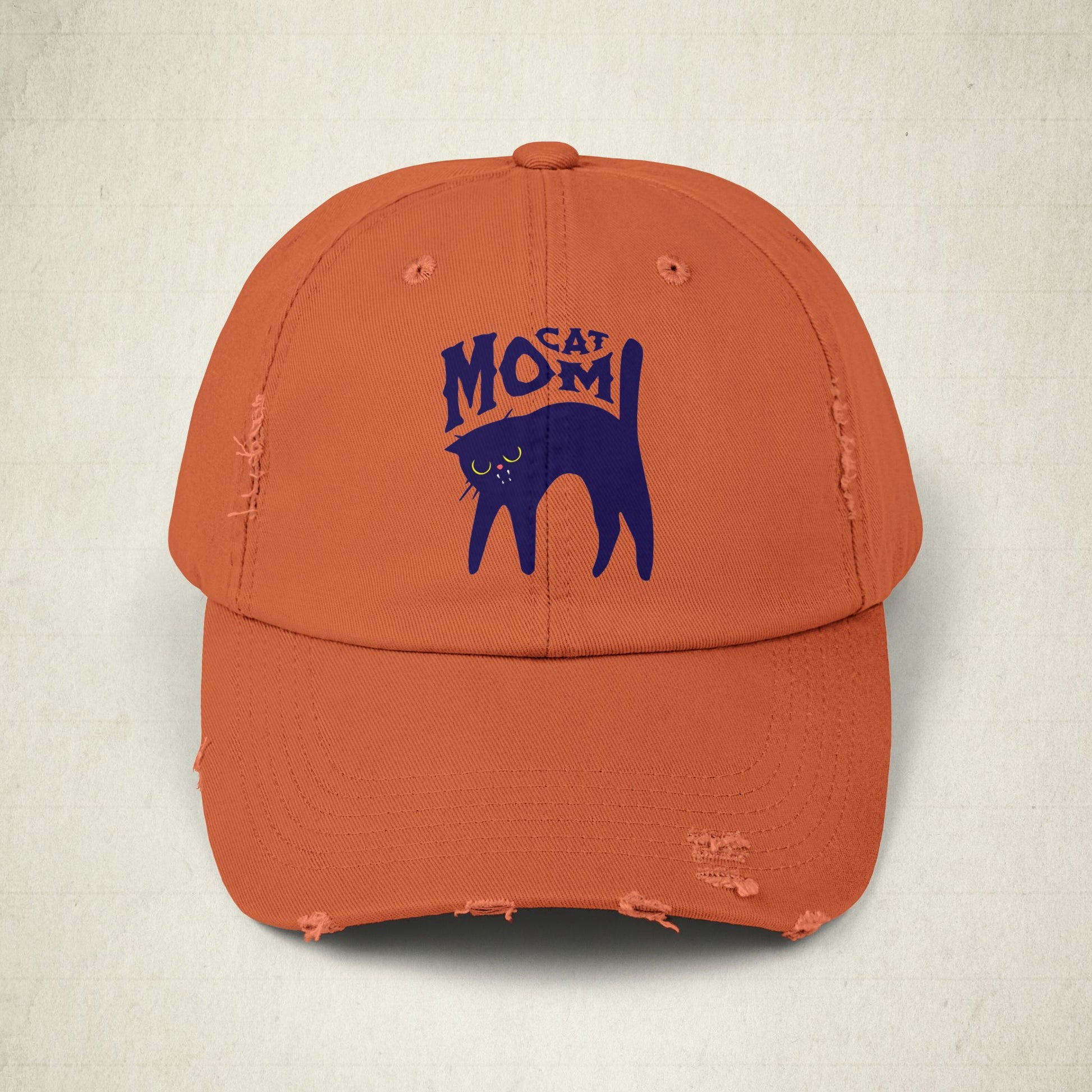 Cat Mom Distressed Cap