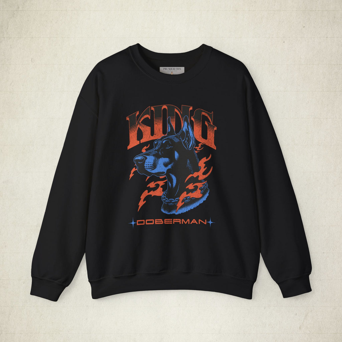 Bold Doberman King Crewneck Sweatshirt featuring a Bold Doberman King design, crewneck sweatshirt