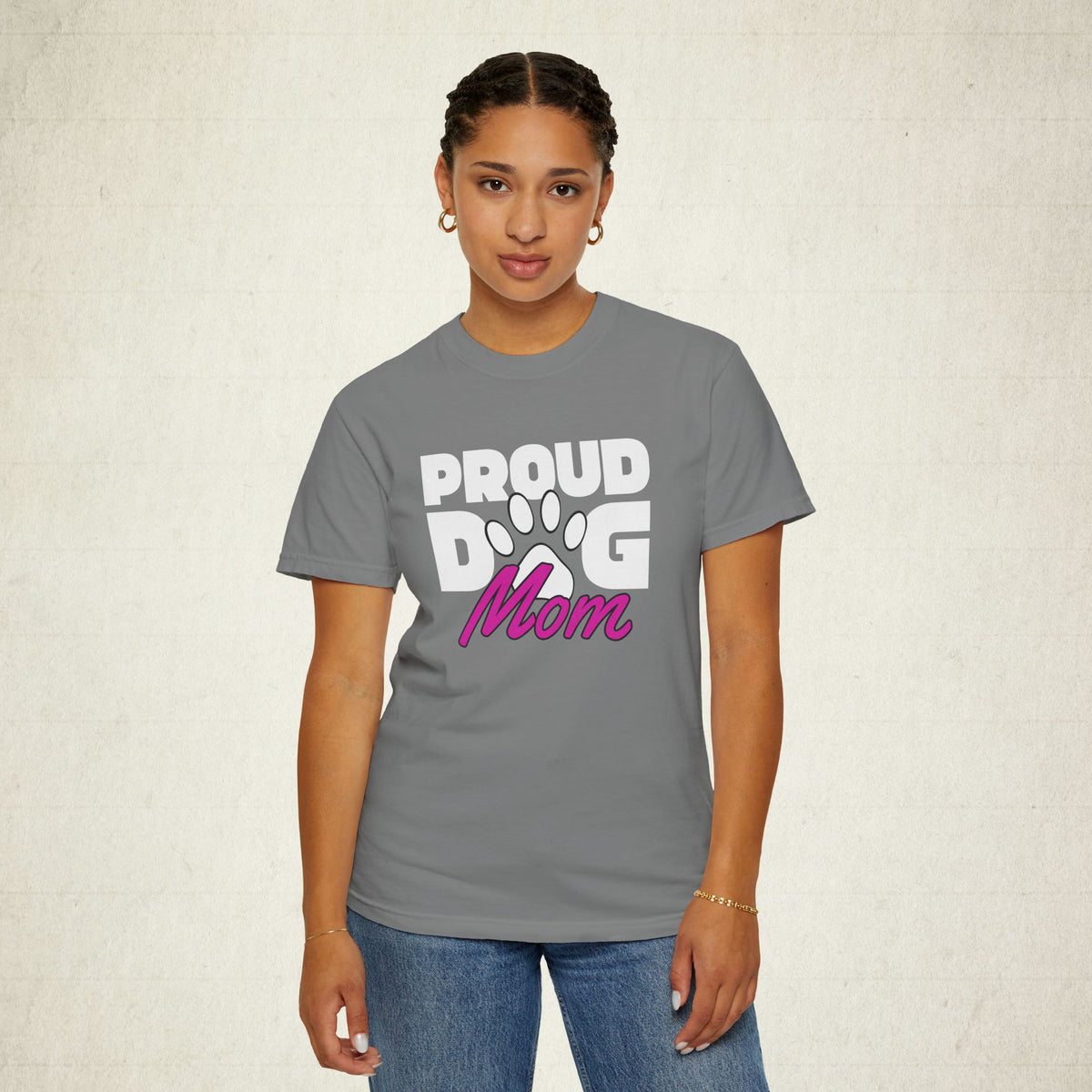 Proud Dog Mom Graphic Tee featuring a Proud Dog Mom design, graphic tee