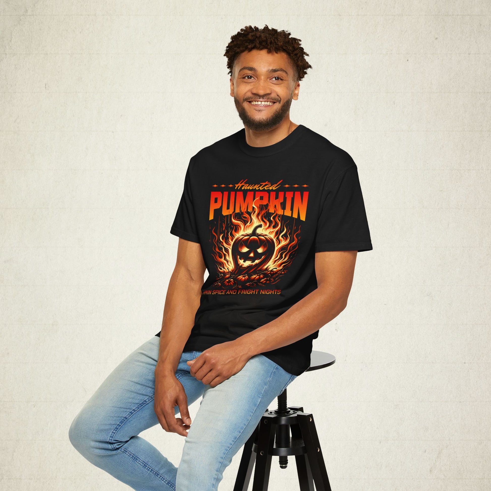 Haunted Pumpkin Halloween Unisex T-shirt