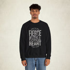 Fierce Pitbull Heart Crewneck Sweatshirt featuring a Fierce Pitbull Heart design, crewneck sweatshirt