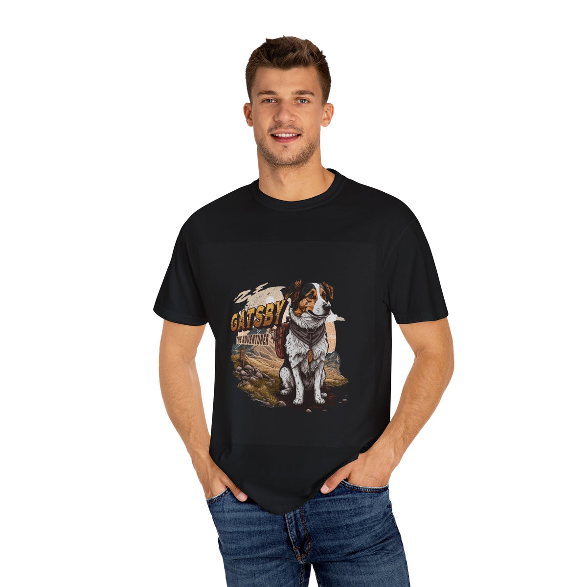 Vintage Gatsby Dog Graphic Tee featuring a Vintage Gatsby Dog design, graphic tee