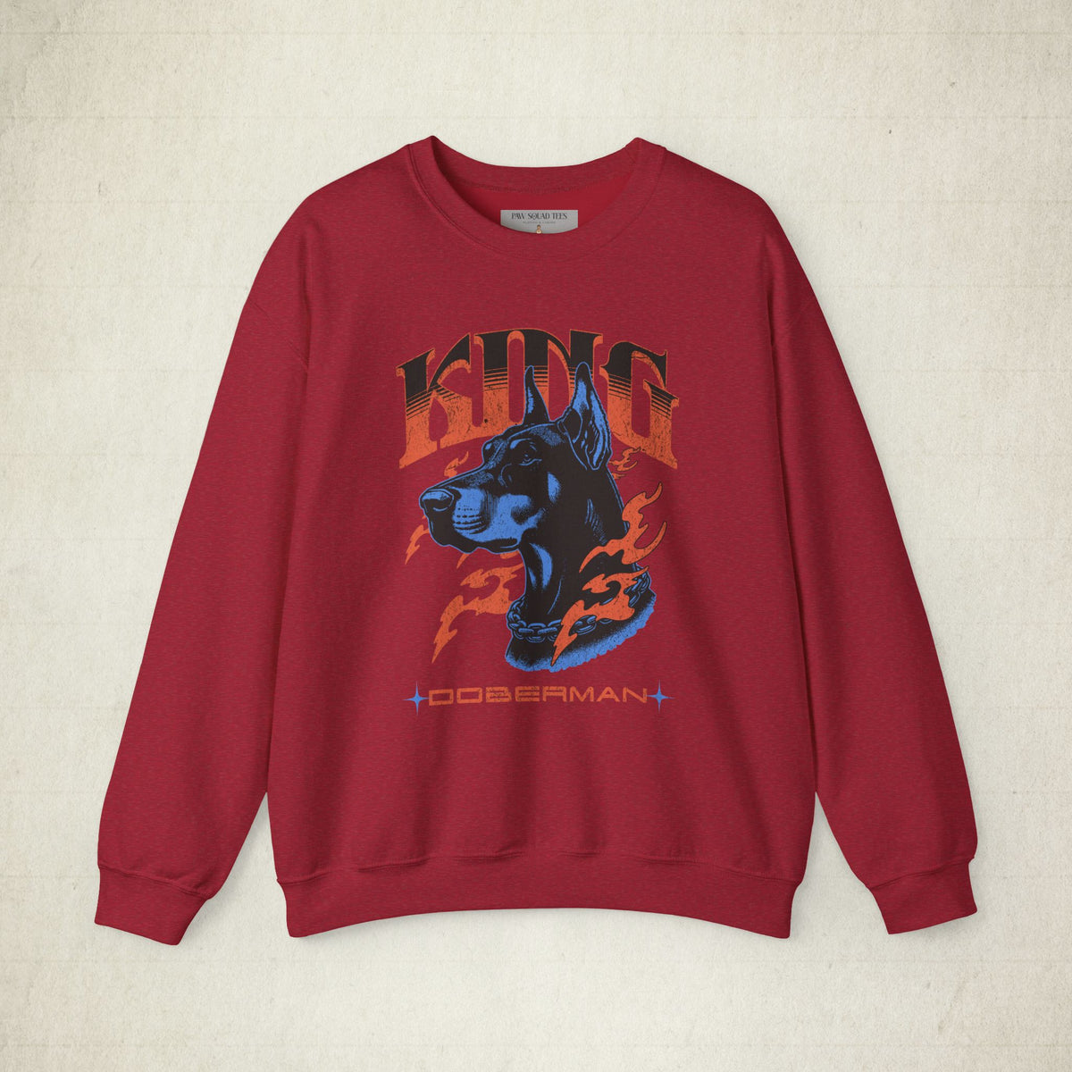 Bold Doberman King Crewneck Sweatshirt featuring a Bold Doberman King design, crewneck sweatshirt
