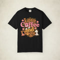 Love Coffee and Dogs Tee featuring a Love Coffee and Dogs design, graphic tee