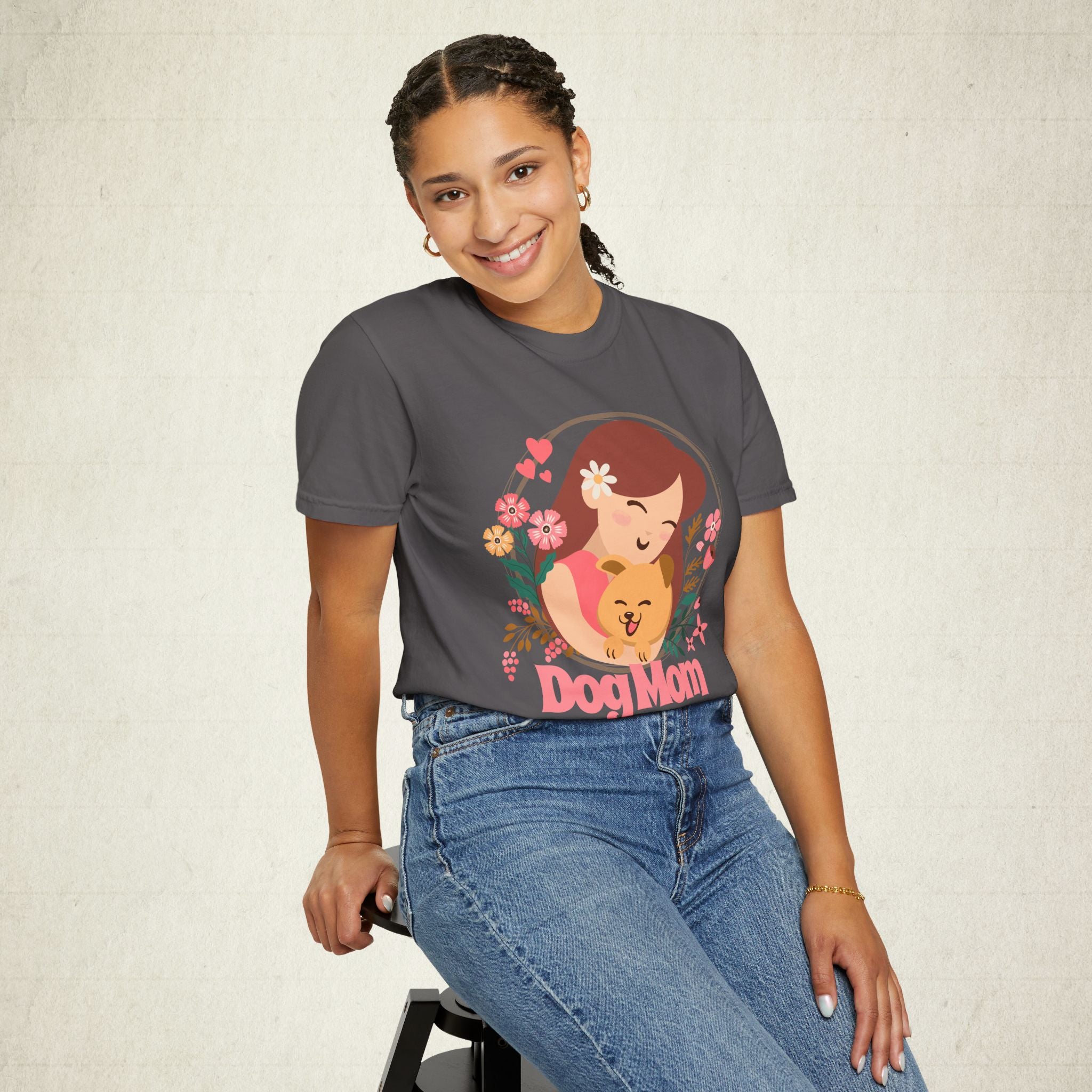 Dog Mom Floral Women T-shirt