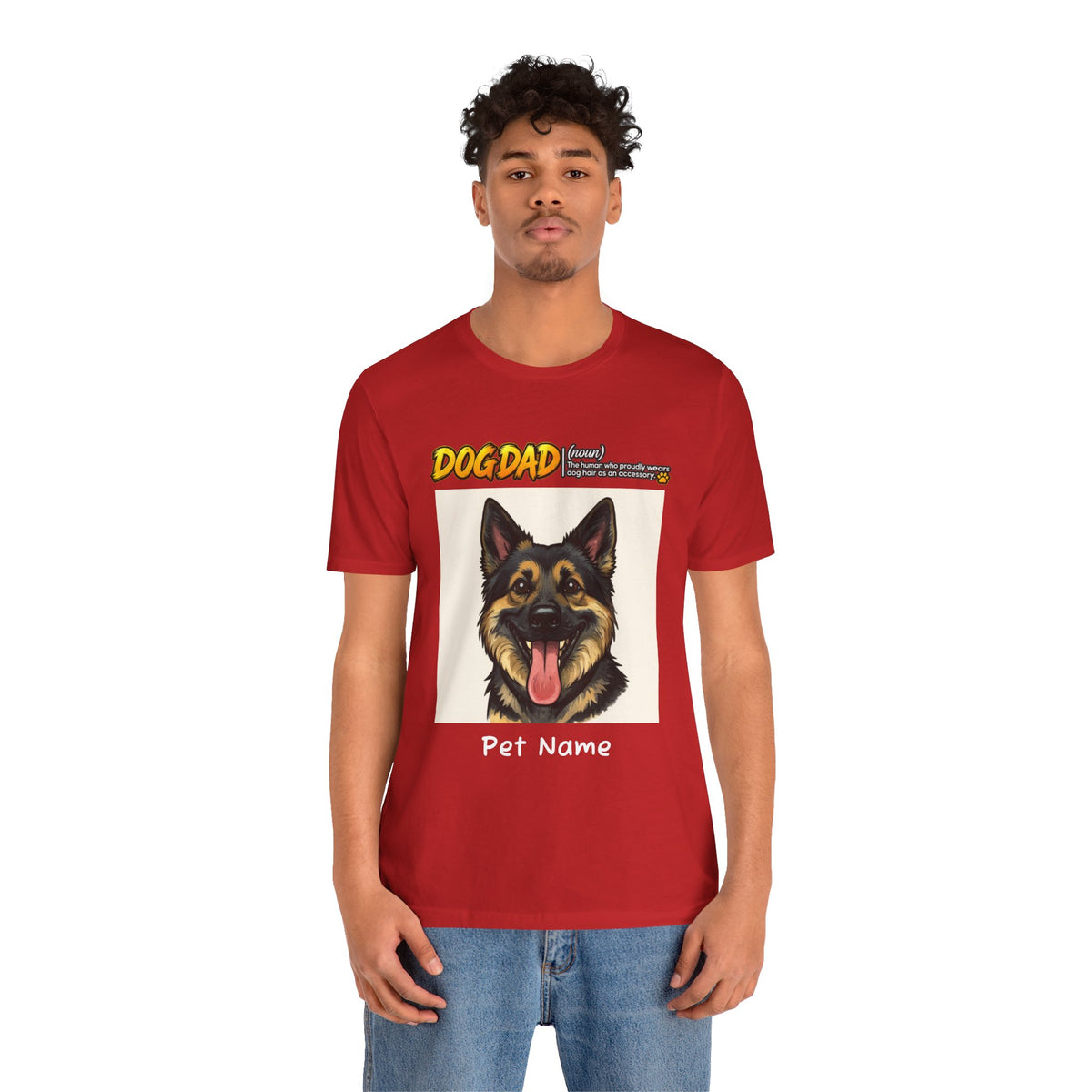 Custom Dog Dad Caricature T-Shirt – Personalized Pet Portrait Tee
