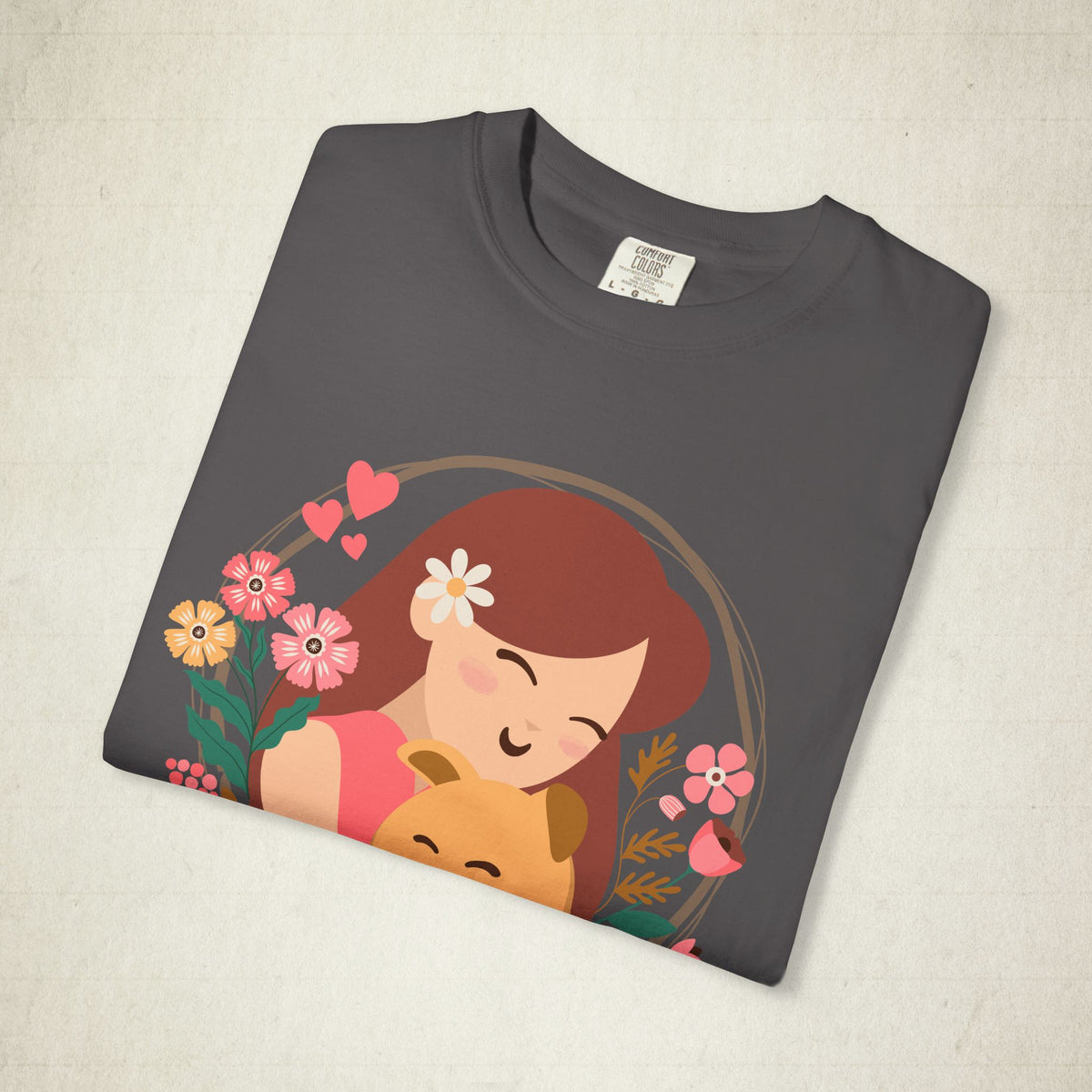 Dog Mom Floral Graphic Tee featuring a Dog Mom design, graphic tee