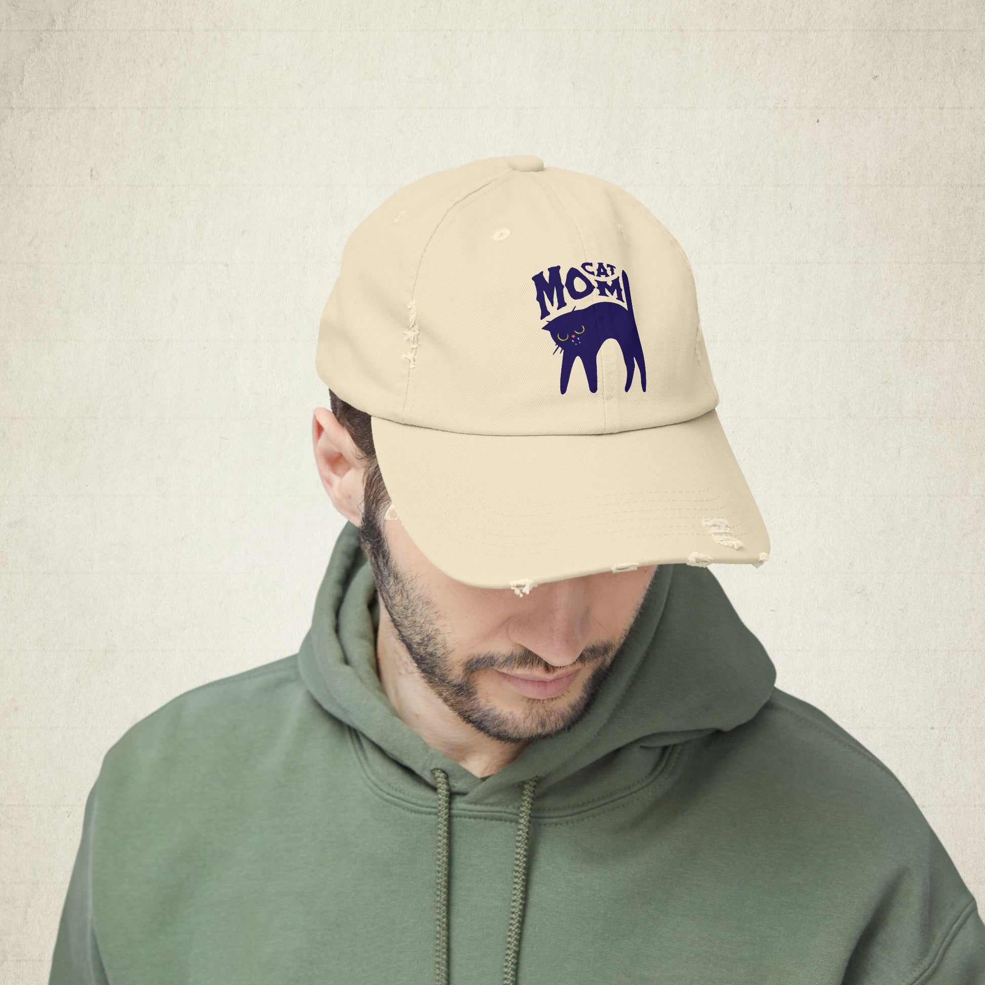 Cat Mom Distressed Cap
