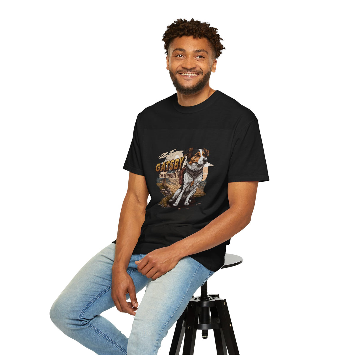 Vintage Gatsby Dog Graphic Tee featuring a Vintage Gatsby Dog design, graphic tee
