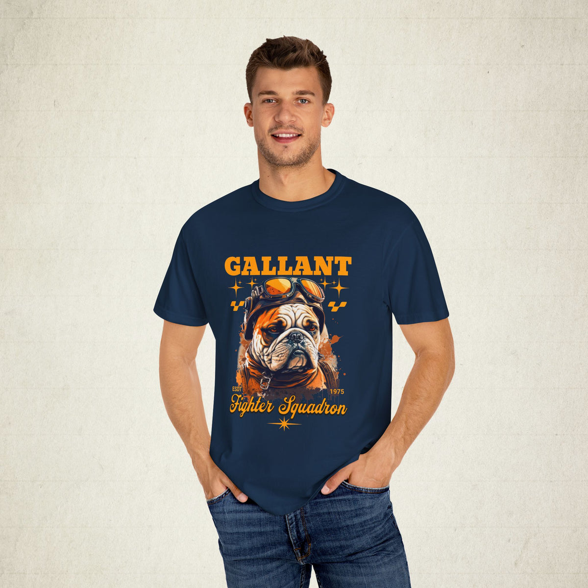 Gallant Fighter Squadron Bulldog Tee featuring a Gallant Fighter Squadron design, graphic tee