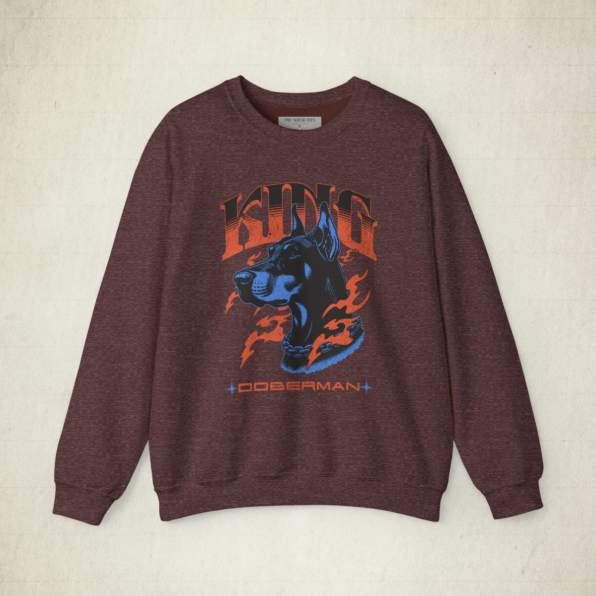 Bold Doberman King Crewneck Sweatshirt featuring a Bold Doberman King design, crewneck sweatshirt