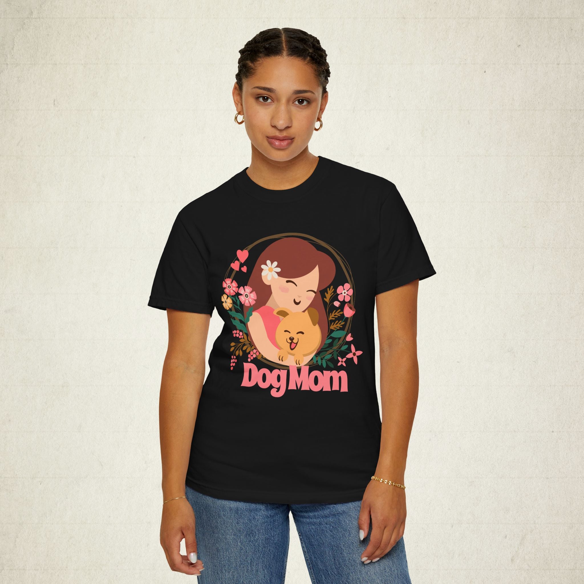 Dog Mom Floral Women T-shirt