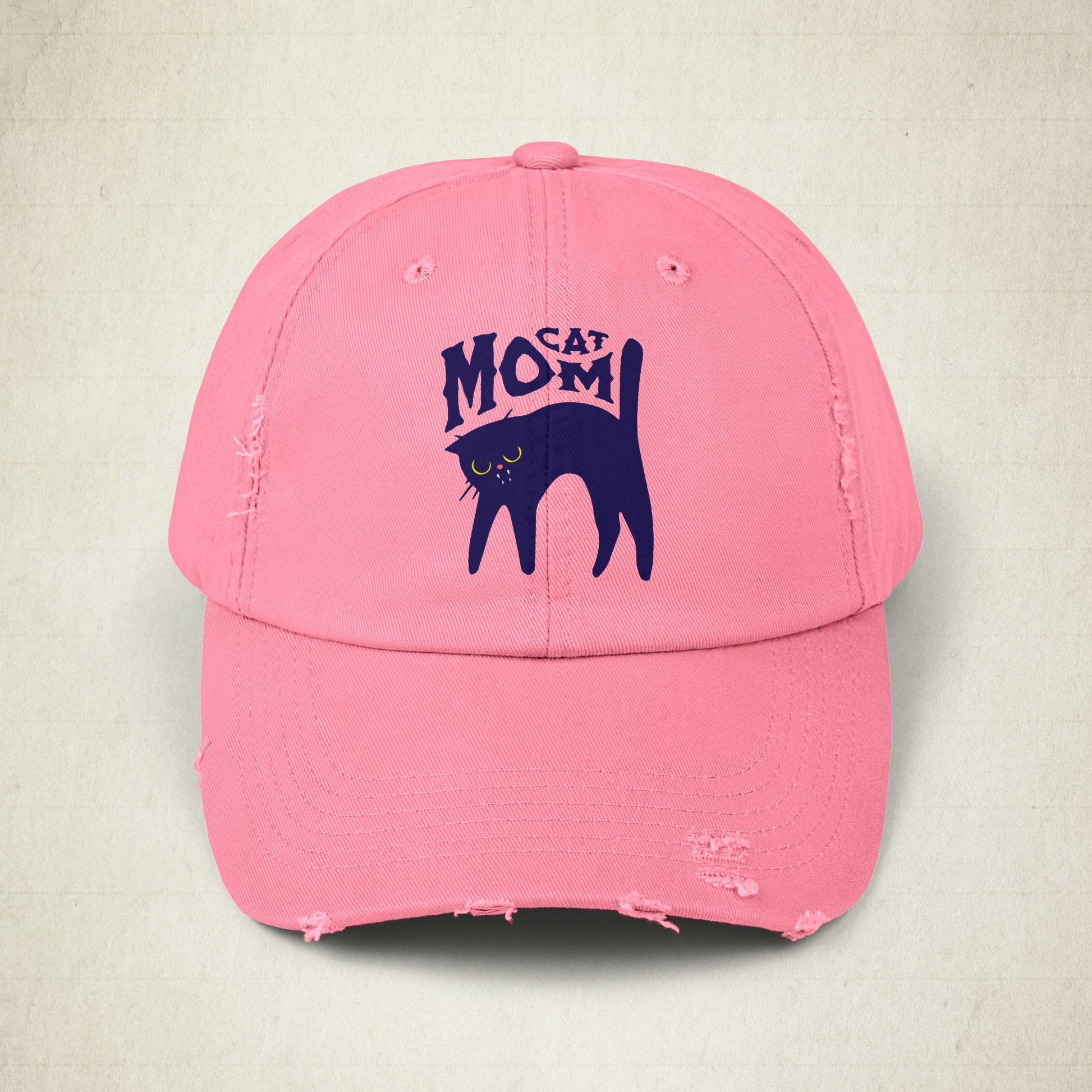 Cat Mom Distressed Cap